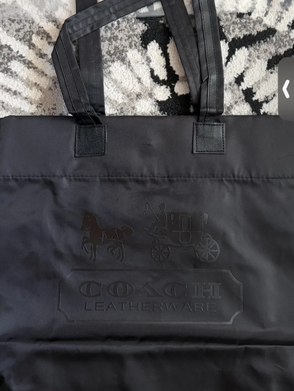 Coach Black Embossed Logo Tote
